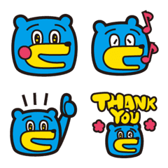 [LINE絵文字] しあわせの青いクマの画像
