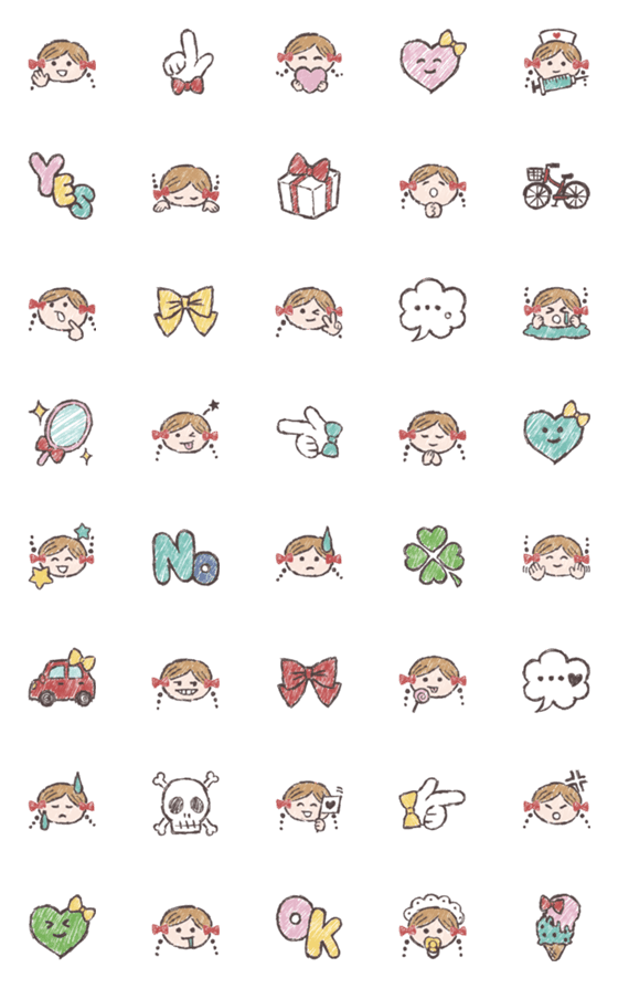 [LINE絵文字]よくいる女子なの。-②-の画像一覧