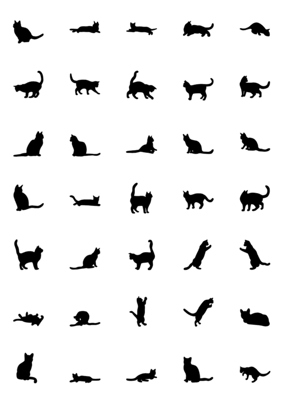 [LINE絵文字]Silhouette : Catの画像一覧