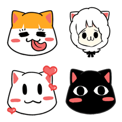 [LINE絵文字] アルパカと猫のEmojiの画像