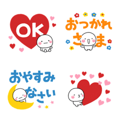 [LINE絵文字] しろまるのレトロ調デカ文字【絵文字】の画像