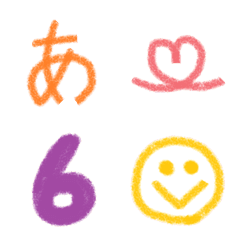 [LINE絵文字] クレヨン文字・絵文字の画像