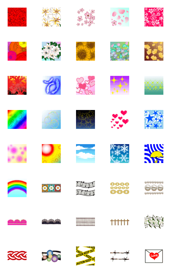 [LINE絵文字]色々使える華やかデコ絵文字の画像一覧