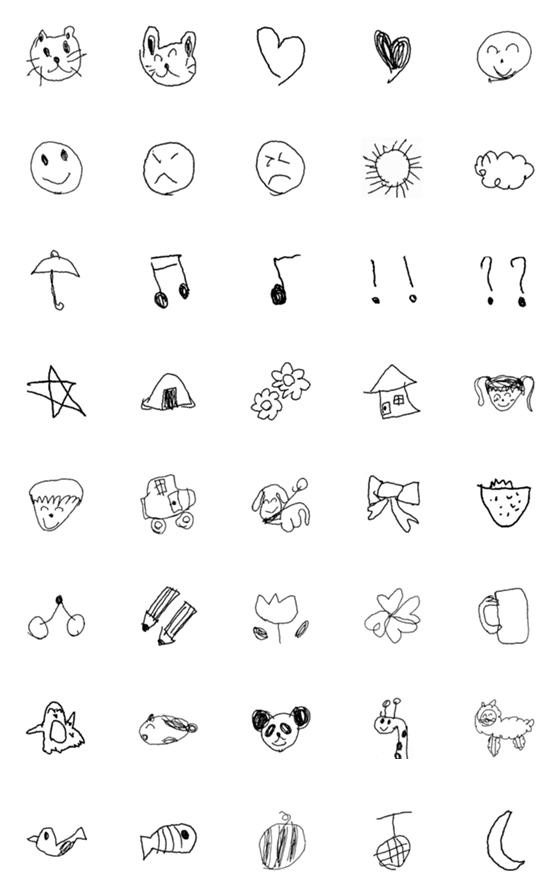 [LINE絵文字]こどものらくがき♡絵文字の画像一覧