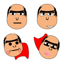 [LINE絵文字] One eyebrow old baldの画像