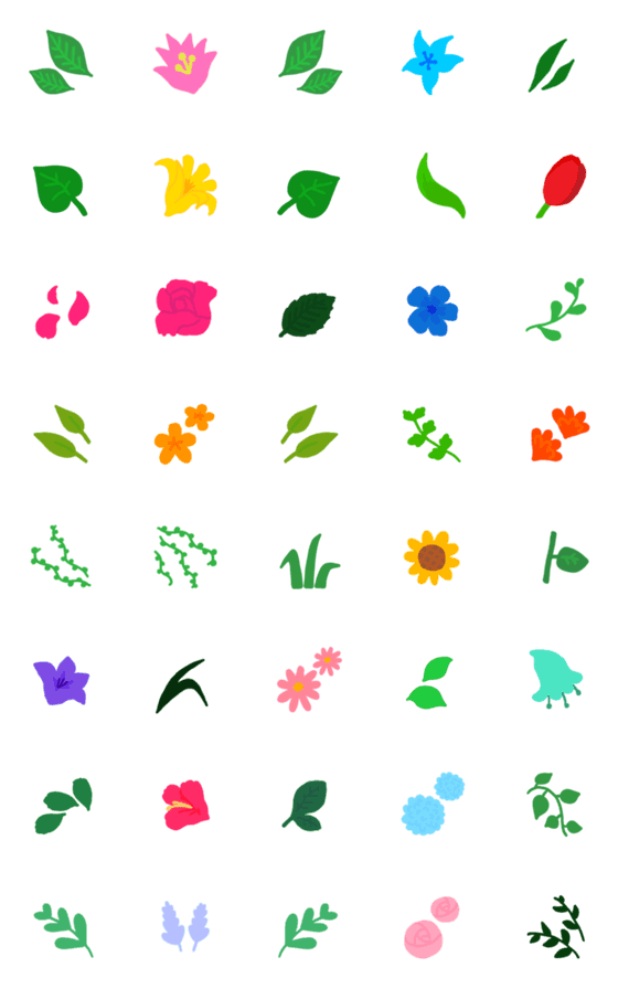[LINE絵文字]大人可愛い♥️花や葉の画像一覧