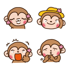 [LINE絵文字] Twopebaby flower monkey face1の画像