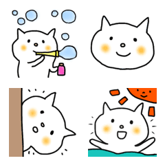 [LINE絵文字] しろもちねこ 公園あそび 絵文字の画像