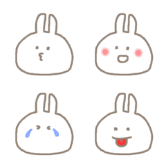 [LINE絵文字] 白うさぎ絵文字の画像