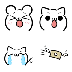 [LINE絵文字] ねことくまの顔文字風・絵文字2の画像