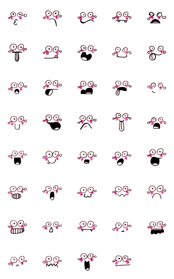 [LINE絵文字]Cute funny emoji Vol.15の画像一覧