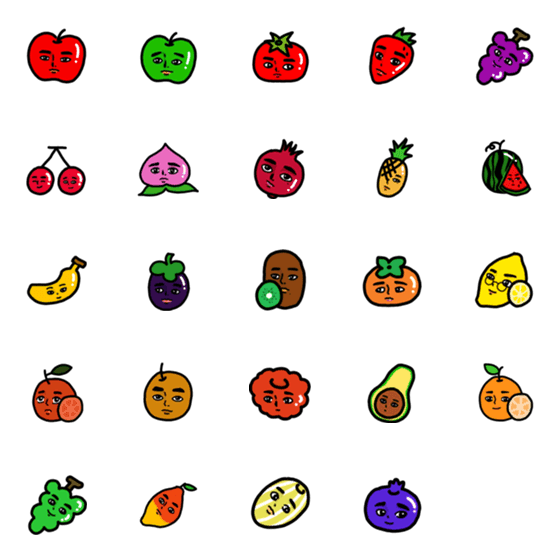 [LINE絵文字]Handsome fruits_Emojiの画像一覧