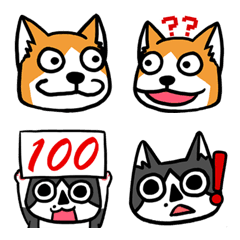 [LINE絵文字] ルカ猫とつっこみコーギーの画像