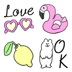 [LINE絵文字] 【夏】【大人っぽい】おしゃれサマー絵文字の画像