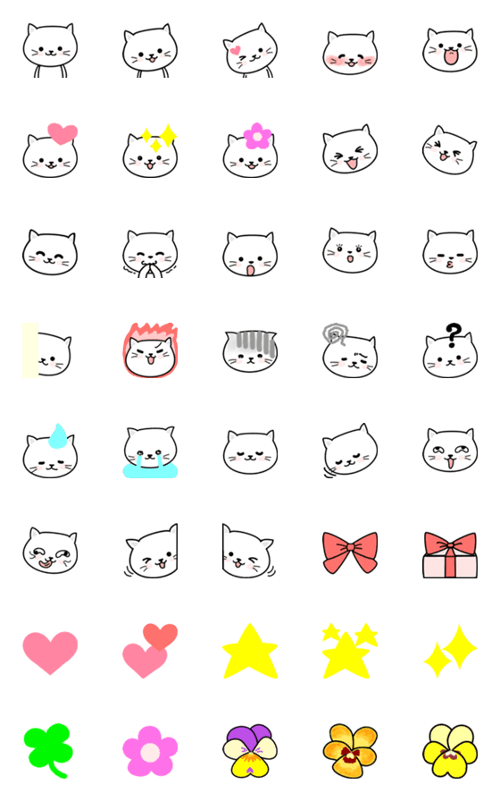 [LINE絵文字]しろねこのシロの画像一覧