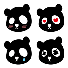 [LINE絵文字] Black Panda Emoticonsの画像