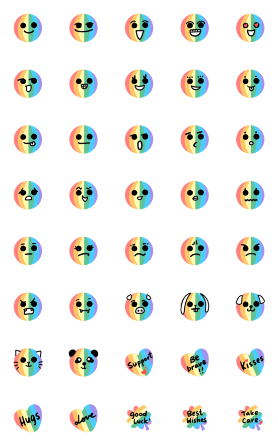 [LINE絵文字]Love of Rainbow 2: Emojisの画像一覧