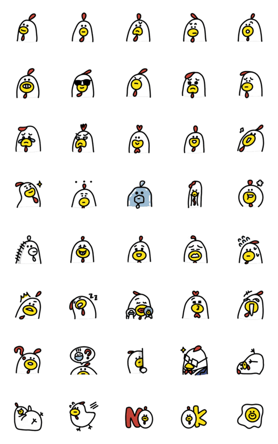 [LINE絵文字]Chubby Chicken Chubby Faceの画像一覧