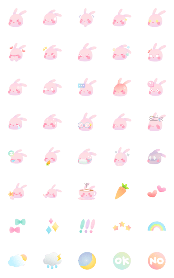 [LINE絵文字]Blissful Bunnyの画像一覧