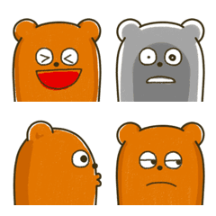 [LINE絵文字] 色んな表情のクマ絵文字の画像
