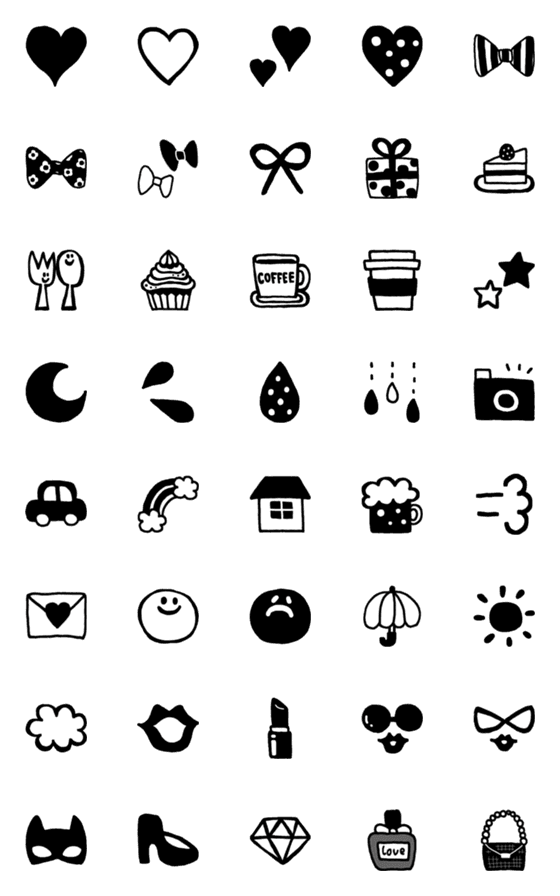 [LINE絵文字]モノトーンの画像一覧