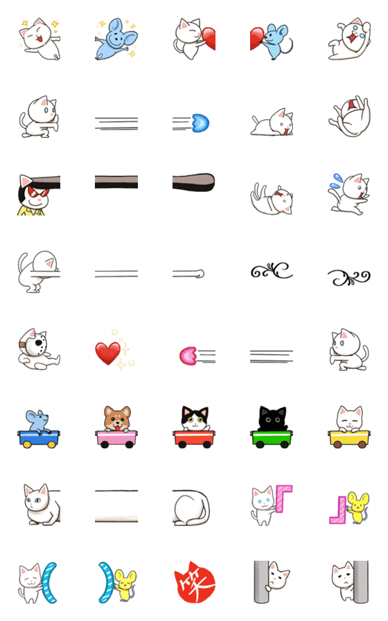 [LINE絵文字]連結◎奇妙な白猫マリー(おす)の画像一覧