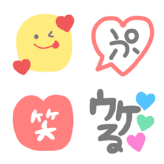 [LINE絵文字] 毎日使えるパステル絵文字【笑いミックス】の画像