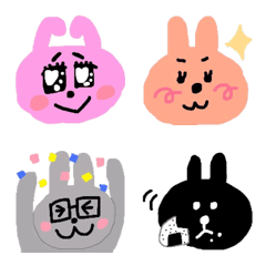 [LINE絵文字] 5種類のうさぎさんたち 絵文字の画像