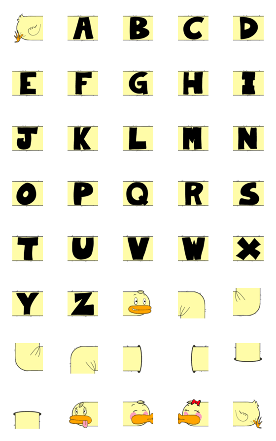 [LINE絵文字]Doug Duck Goose alphabetの画像一覧