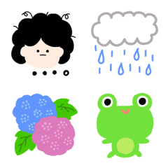 Line絵文字 シンプルで可愛い梅雨絵文字 40種類 1円