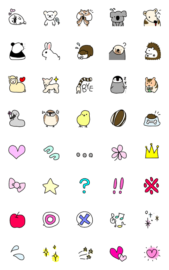 [LINE絵文字]かわいい動物 かわいい素材の画像一覧