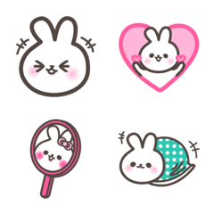 [LINE絵文字] ウサギニャーニャ Emojiの画像