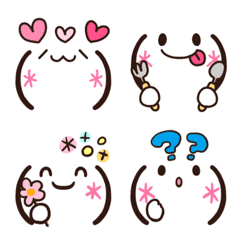 [LINE絵文字] チビかわ♡顔文字の画像