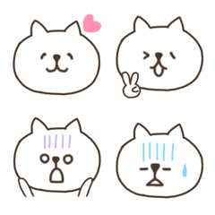 [LINE絵文字] しろねこの絵文字♪の画像