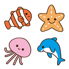 [LINE絵文字] 海の生き物絵文字の画像