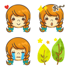[LINE絵文字] オレンジ髪の女の子の画像