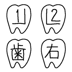 [LINE絵文字] おくの歯 絵文字4(歯式)の画像