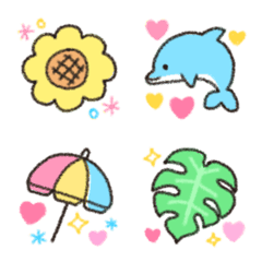 夏に使える ゆるかわ絵文字の絵文字メイン画像