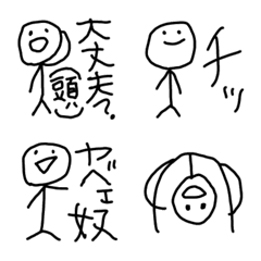 Line絵文字 シュールな棒人間絵文字 3 40種類 1円