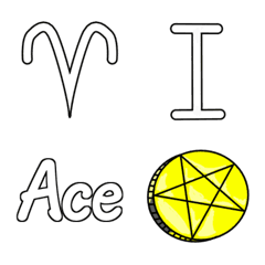 [LINE絵文字] タロット ＆ 星座せいざ＆ローマ数字の画像