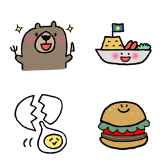 [LINE絵文字] 食いしん坊くま太さんの腹ぺこ絵文字の画像