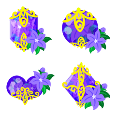 [LINE絵文字] Purple Flower Emojiの画像