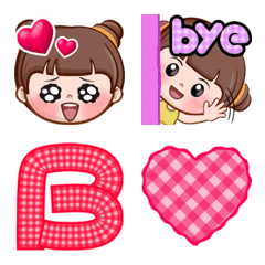 [LINE絵文字] Doudou girl Letter Emoji 2の画像