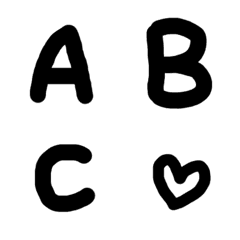 【ABC】ブラックカラーのデコ文字