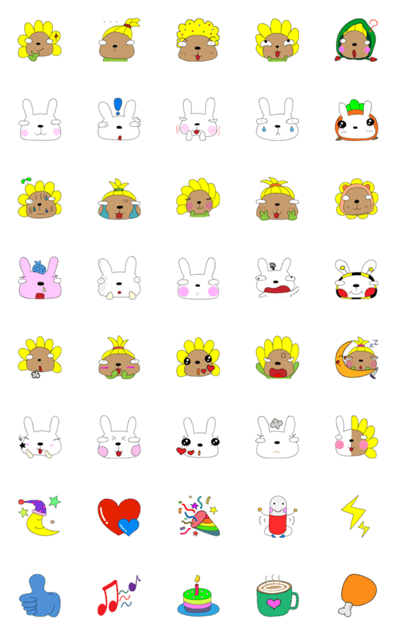 [LINE絵文字]Sunflower Seeds - Expression Stickersの画像一覧