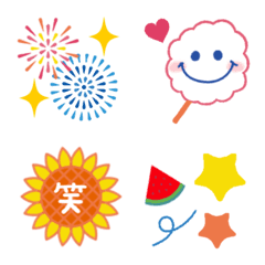 夏のカラフルスマイル♡の絵文字メイン画像
