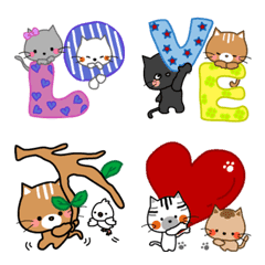 [LINE絵文字] LOVE・なかよしこねこ☆にゃん love 5☆+1の画像