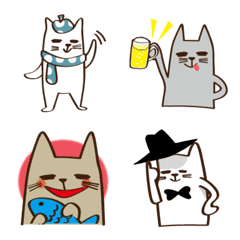 [LINE絵文字] 絵文字のほのぼの猫の画像