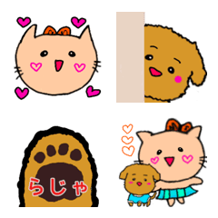 [LINE絵文字] Expression cat's and dog's verycute！の画像