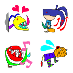 [LINE絵文字] colorful doodle monsterの画像